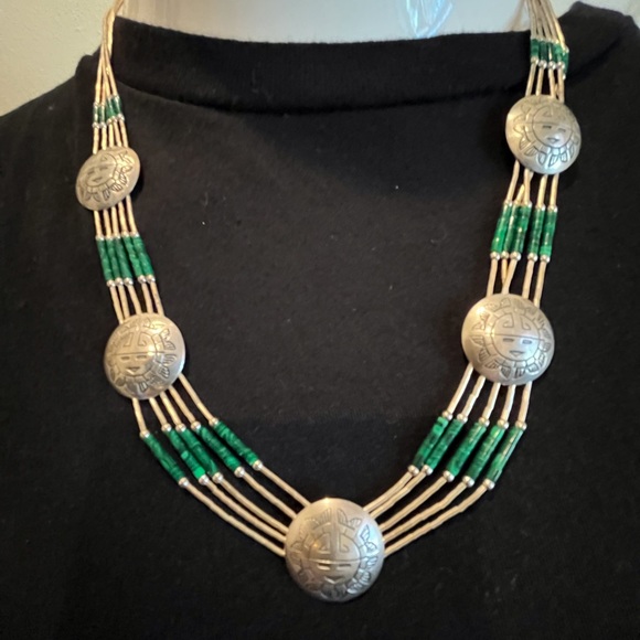 Liquid Sterling Silver concho necklace